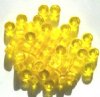 50 6x9mm Transparent Yellow Glass Crow Beads